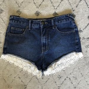 Free People Lace Trim Shorts